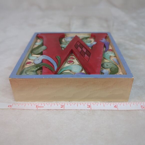 Jim Shore Letter W Alphabet Monogram 2008 Heartwood Creek 4.5 in. Enesco - Picture 8 of 8